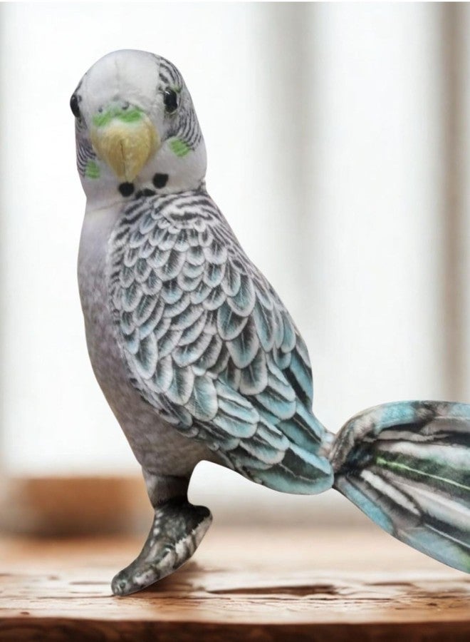 Tickles Cute Parrot Soft Stuffed Plush Bird Toy for Kids Boys & Girls Birthday Gifts (Size: 20 cm Color: Grey & Blue) - Image 3